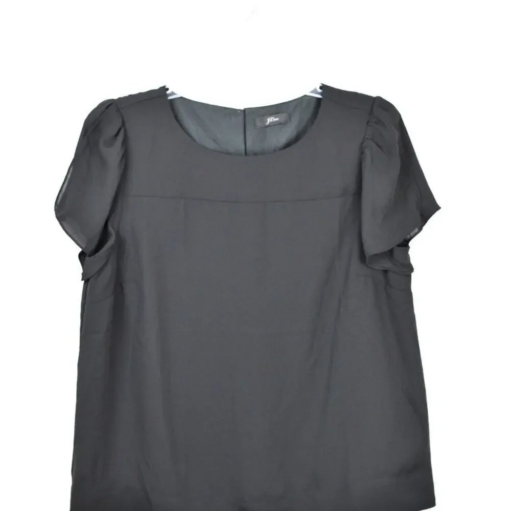 NWOT J.Crew‎ black lined short sleeves top S